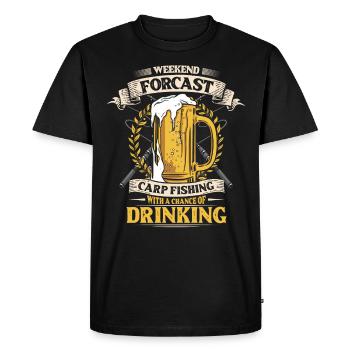 Pêche à la carpe et consommation d’alcool. - T-shirt Premium bio Homme - noir - Devant - Nico (187cm)