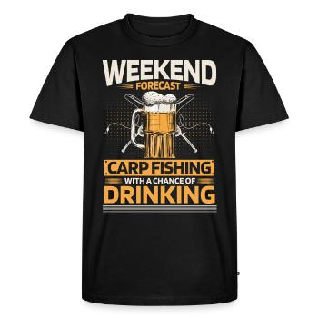 Carp fishing and drinking. - Men's Premium Organic T-Shirt - black - Front - Nico (187cm)