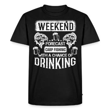 Pêche à la carpe et consommation d’alcool. - T-shirt Premium bio Homme - noir - Devant - Nico (187cm)