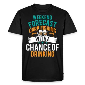 Pêche à la carpe et consommation d’alcool. - T-shirt Premium bio Homme - noir - Devant - Nico (187cm)