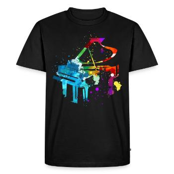 Piano, Pianiste - T-shirt Premium bio Homme - noir - Devant - Nico (187cm)