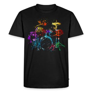 Batterie, batteur - T-shirt Premium bio Homme - noir - Devant - Nico (187cm)