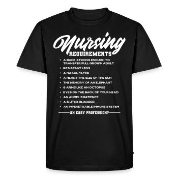 Infirmière, infirmière - T-shirt Premium bio Homme - noir - Devant - Nico (187cm)