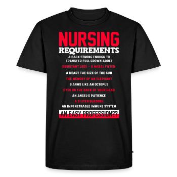 Infirmière, infirmière - T-shirt Premium bio Homme - noir - Devant - Nico (187cm)