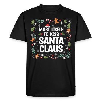 Weihnachts -Zitat, Lustiges Weihnachtszitat - Männer Premium Bio T-Shirt - Schwarz - Vorne - Nico (187cm)