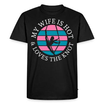 Gagnant de l’air. Soie aérienne - T-shirt Premium bio Homme - noir - Devant - Nico (187cm)