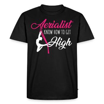 Gagnant de l’air. Soie aérienne - T-shirt Premium bio Homme - noir - Devant - Nico (187cm)
