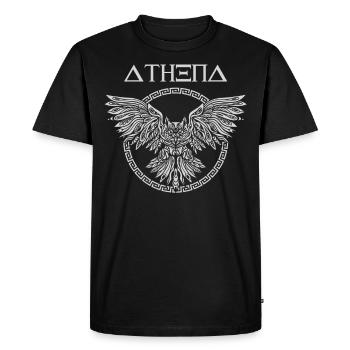 Athéna Mythologie grecque - T-shirt Premium bio Homme - noir - Devant - Nico (187cm)