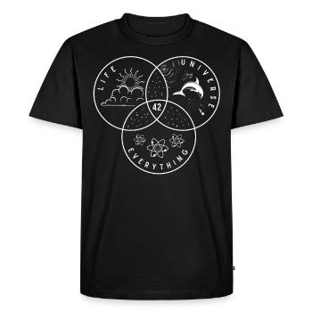 42 Life Universe Everything - Men's Premium Organic T-Shirt - black - Front - Nico (187cm)