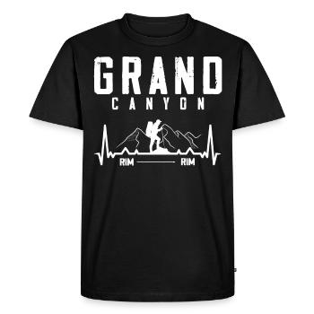 Grand Canyon, Rim An Rim Canyon, - Men's Premium Organic T-Shirt - black - Front - Nico (187cm)
