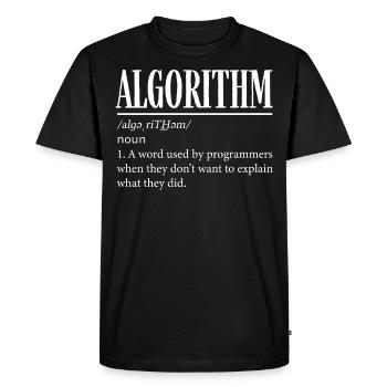 Algorithm programmer, coding, encoder - Men's Premium Organic T-Shirt - black - Front - Nico (187cm)