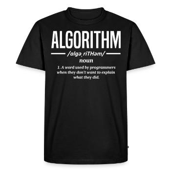 Algorithm programmer, coding, encoder - Men's Premium Organic T-Shirt - black - Front - Nico (187cm)