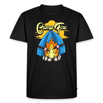 CAMP FIRE - Men's Premium Organic T-Shirt - black - Front - Nico (187cm)