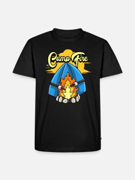 CAMP FIRE - Männer Premium Bio T-Shirt - Schwarz