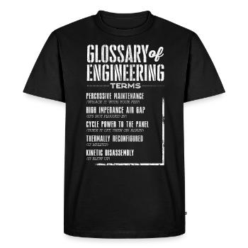 Glossaire de l’ingénierie - T-shirt Premium bio Homme - noir - Devant - Nico (187cm)