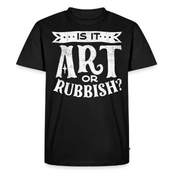 Est-ce de l’art ou des ordures, citation d’art drôle - T-shirt Premium bio Homme - noir - Devant - Nico (187cm)