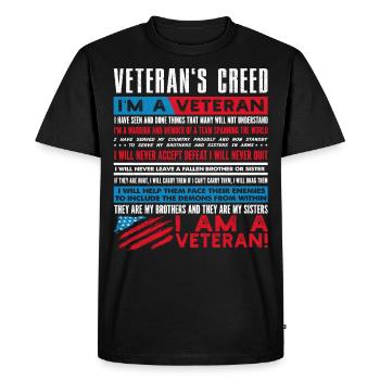 Credo des vétérans, Vétérans - T-shirt Premium bio Homme - noir - Devant - Nico (187cm)