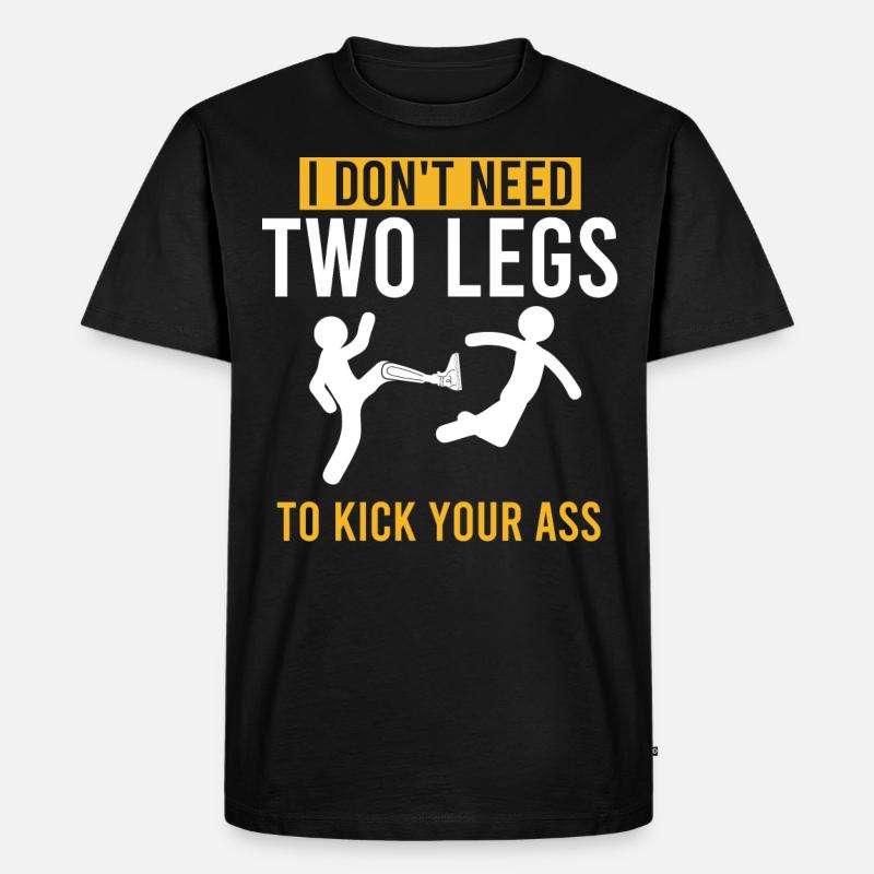 Leg prosthesis, prosthesis, amputee, amputation - Men's Premium Organic T-Shirt - black
