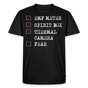 Ghost Hunter, EMF meter, thermal camera - Men's Premium Organic T-Shirt - black - Front - Nico (187cm)