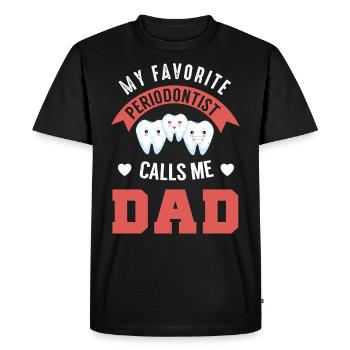 Dentiste, parodontiste - T-shirt Premium bio Homme - noir - Devant - Nico (187cm)