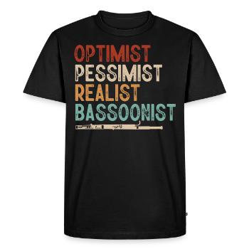 Fassoon, hautbois, clarinette, professeur de musique - T-shirt Premium bio Homme - noir - Devant - Nico (187cm)