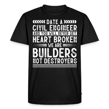 Ingénieur civil, Génie civil - T-shirt Premium bio Homme - noir - Devant - Nico (187cm)