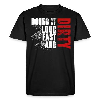 Dirt Track Racing, Motards, Motocross - T-shirt Premium bio Homme - noir - Devant - Nico (187cm)