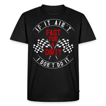 Dirt Track Racing, Motards, Motocross - T-shirt Premium bio Homme - noir - Devant - Nico (187cm)