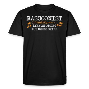 Fassoon, hautbois, clarinette, professeur de musique - T-shirt Premium bio Homme - noir - Devant - Nico (187cm)