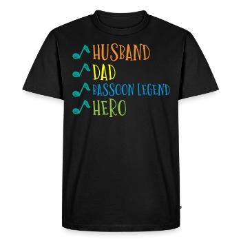 Fassoon, hautbois, clarinette, professeur de musique - T-shirt Premium bio Homme - noir - Devant - Nico (187cm)