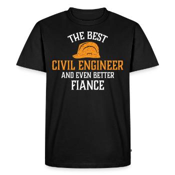 Ingénieur civil, Génie civil - T-shirt Premium bio Homme - noir - Devant - Nico (187cm)