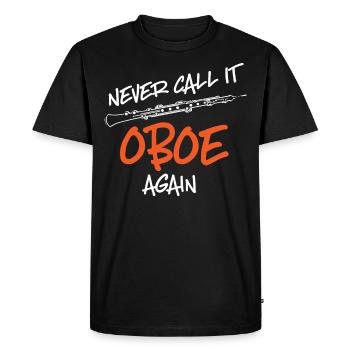 Fassoon, hautbois, clarinette, professeur de musique - T-shirt Premium bio Homme - noir - Devant - Nico (187cm)