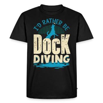 Dog diving, dock diving - Men's Premium Organic T-Shirt - black - Front - Nico (187cm)
