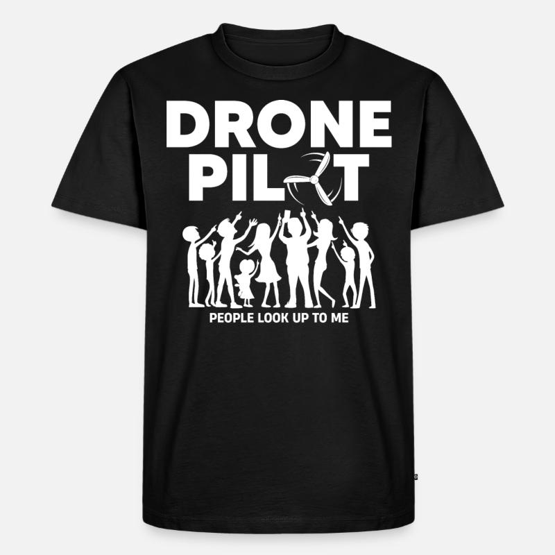 Drones, drones, drone flying - Men's Premium Organic T-Shirt - black