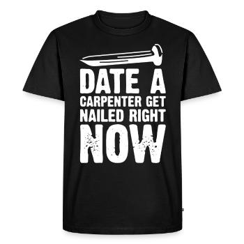 Charpentier, charpentier - T-shirt Premium bio Homme - noir - Devant - Nico (187cm)
