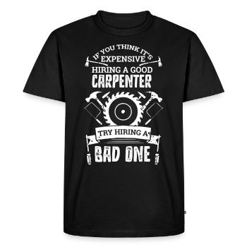 Charpentier, charpentier - T-shirt Premium bio Homme - noir - Devant - Nico (187cm)