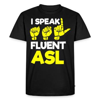 Fierté sourde, ouïe, handicapé, surdité - T-shirt Premium bio Homme - noir - Devant - Nico (187cm)