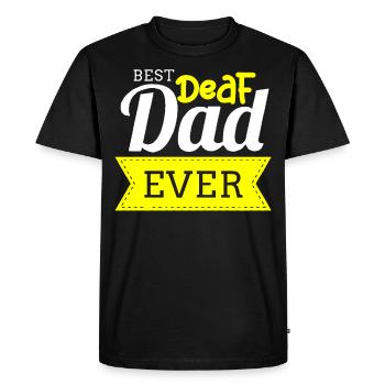 Fierté sourde, ouïe, handicapé, surdité - T-shirt Premium bio Homme - noir - Devant - Nico (187cm)