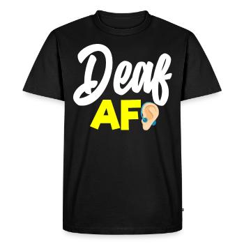 Fierté sourde, ouïe, handicapé, surdité - T-shirt Premium bio Homme - noir - Devant - Nico (187cm)