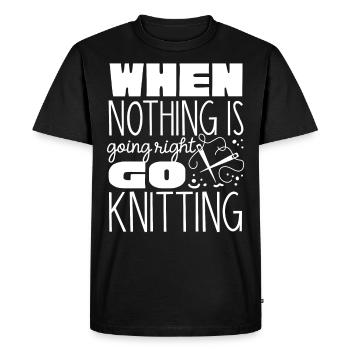 Tricot, crochet, couture, fil, crochet, tricot - T-shirt Premium bio Homme - noir - Devant - Nico (187cm)
