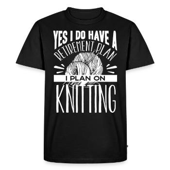 Tricot, crochet, couture, fil, crochet, tricot - T-shirt Premium bio Homme - noir - Devant - Nico (187cm)