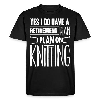 Tricot, crochet, couture, fil, crochet, tricot - T-shirt Premium bio Homme - noir - Devant - Nico (187cm)