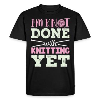 Tricot, crochet, couture, fil, crochet, tricot - T-shirt Premium bio Homme - noir - Devant - Nico (187cm)
