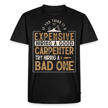 Carpenter, woodworker - Men's Premium Organic T-Shirt - black - Front - Nico (187cm)