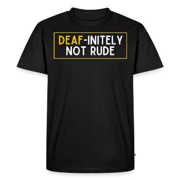 Fierté sourde, audiologiste, orthographe des doigts - T-shirt Premium bio Homme - noir - Devant - Nico (187cm)