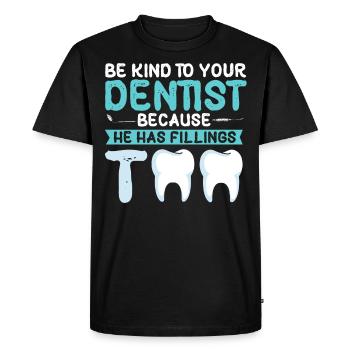 Technicien dentaire, cadre dentaire, hygiéniste dentaire - T-shirt Premium bio Homme - noir - Devant - Nico (187cm)