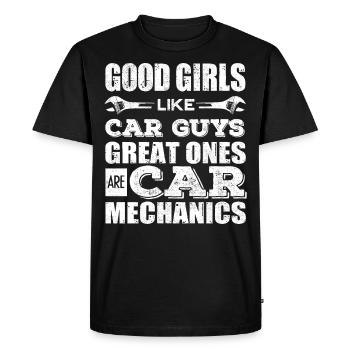 Car mechanic, mechanic, car mechanic - Men's Premium Organic T-Shirt - black - Front - Nico (187cm)