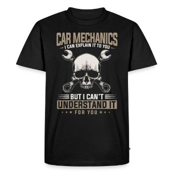 Car mechanic, mechanic, car mechanic - Men's Premium Organic T-Shirt - black - Front - Nico (187cm)