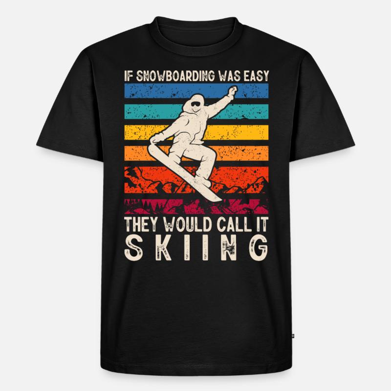 Snowboarder, Snowboarden - Männer Premium Bio T-Shirt - Schwarz