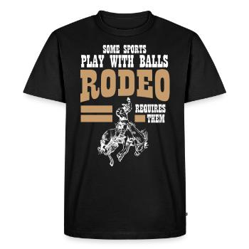 Rodéo, Embellissements, Country, Cowboys - T-shirt Premium bio Homme - noir - Devant - Nico (187cm)